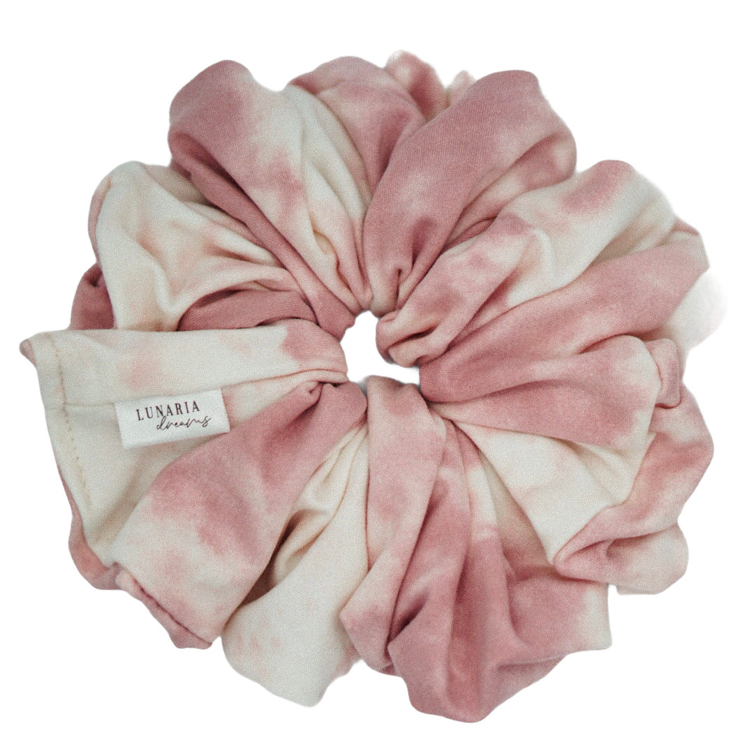 Oversized Sakura Scrunchie. An XL, extra luxe tie dye baby pink scrunchie.
