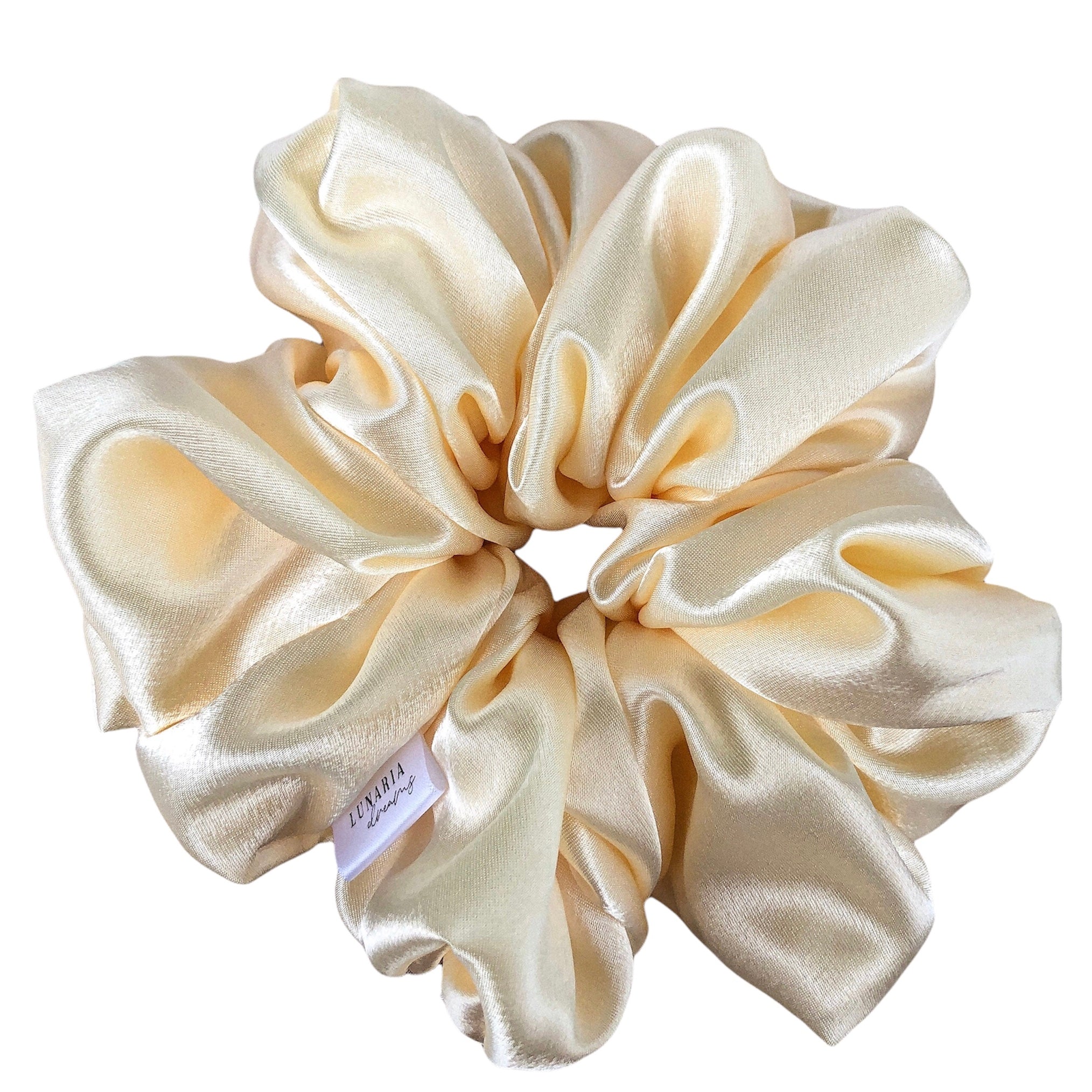 SATIN SCRUNCHIE PALE YELLOW SATIN SCRUNCHIE PALE YELLOW
