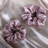 Blush Baby blush pink rose gold satin scrunchies by LUNARIA DREAMS