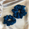 Celestial teal blue satin scrunchies by LUNARIA DREAMS