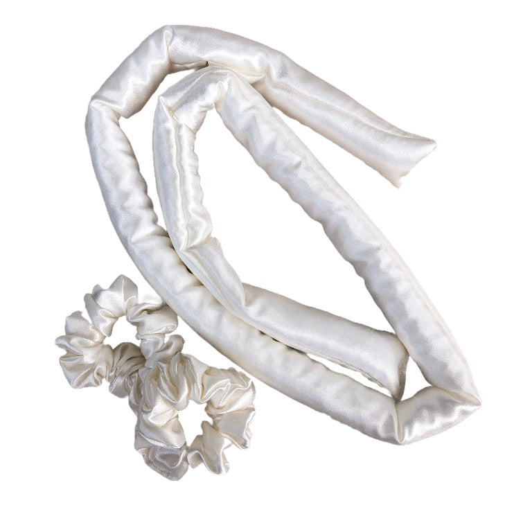 White satin heatless hair curling ribbon by LUNARIA DREAMS