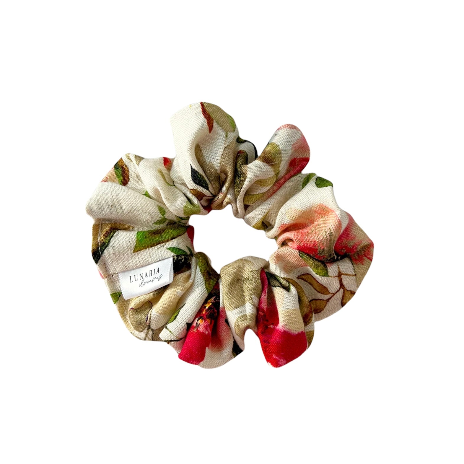 Rebecca Regular Scrunchie: A vibrant, watercolour floral patterned scrunchie.