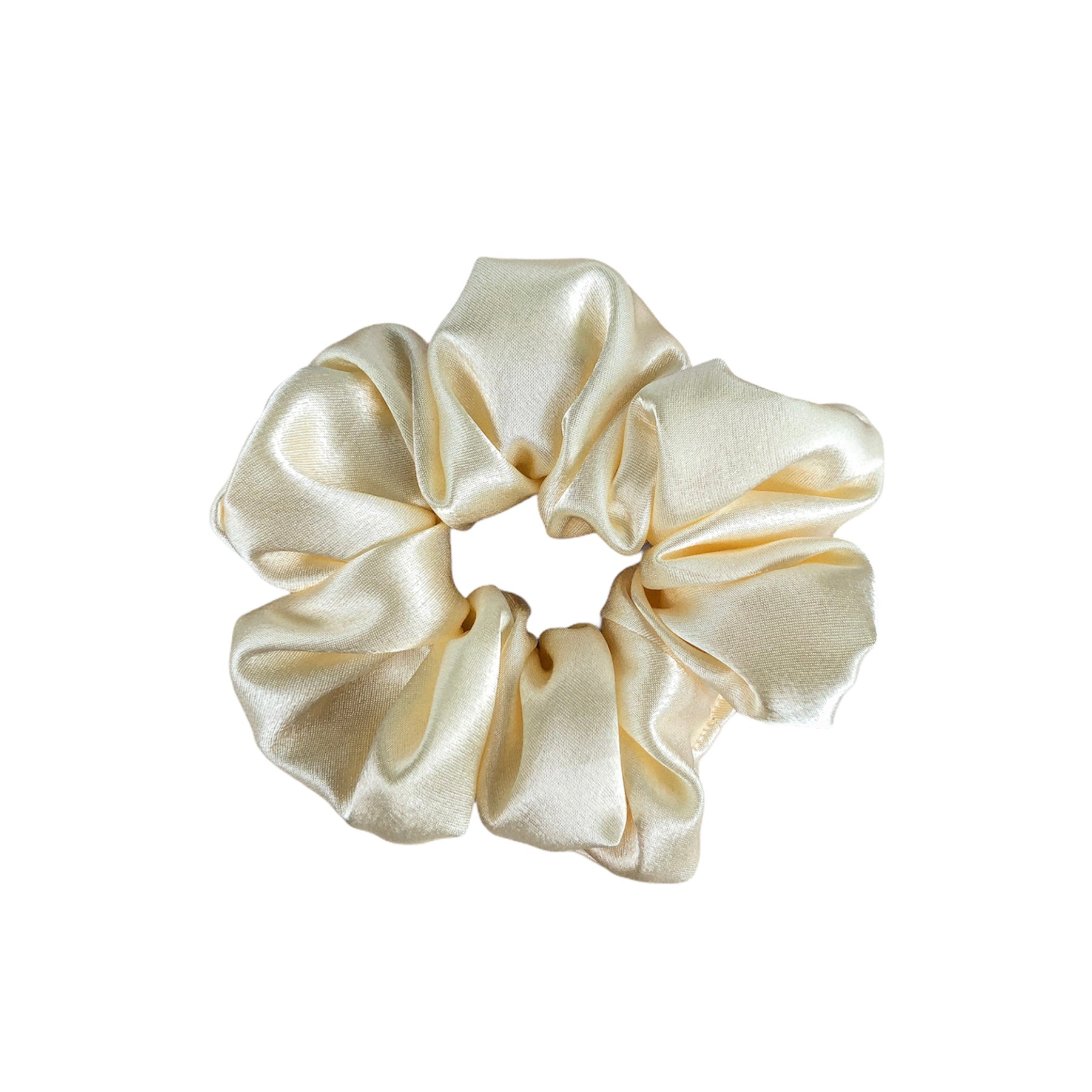 SATIN SCRUNCHIE PALE YELLOW SATIN SCRUNCHIE PALE YELLOW