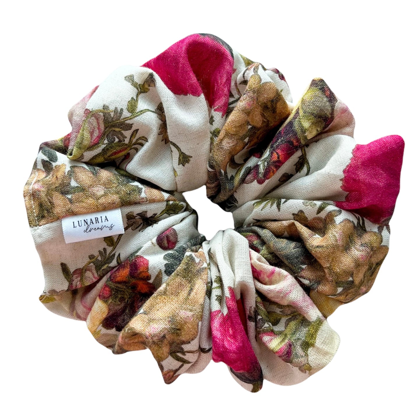 Adrienne Oversized Scrunchie: A beautiful vintage floral scrunchie