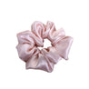 Regular Rosalia Scrunchie. An average sized pastel peach blush pink satin scrunchie. 