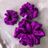 Violet satin scrunchies by LUNARIA DREAMS